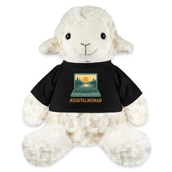 Digitaler Laptop Reisender & Natur bei Sonnenaufgang - MiniFeet® Schaf Annika - Schwarz - Vorne