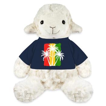 Tropische Sonnenuntergangspalmen-Silhouette - MiniFeet® Schaf Annika - French Navy - Vorne