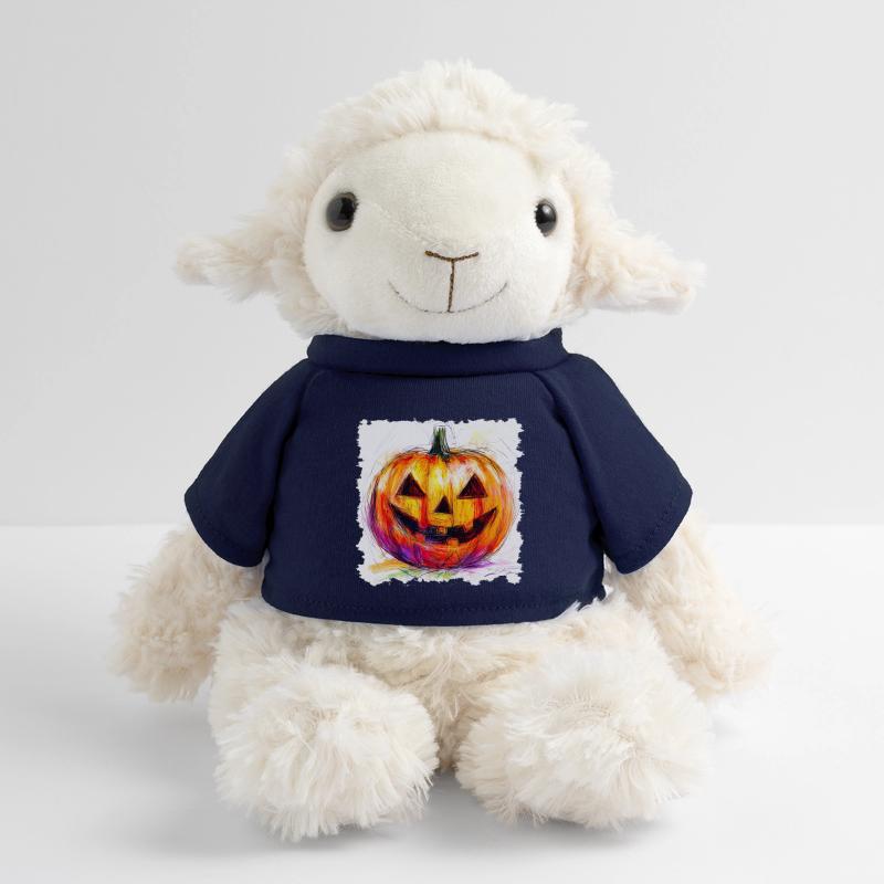 Colorful Pumpkin Jack-O-Lantern MiniFeet® Sheep Annika