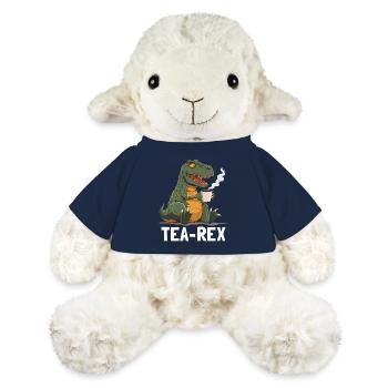 Drôle de T-Rex Dino buvant du thé - Mouton en peluche Annika MiniFeet® - bleu marine - Devant