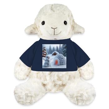 Paysage d’hiver avec bonhomme de neige et igloo - Mouton en peluche Annika MiniFeet® - bleu marine - Devant