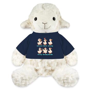 Dessin animé drôle d’oie – blague jeu de mots humour conte - Mouton en peluche Annika MiniFeet® - bleu marine - Devant