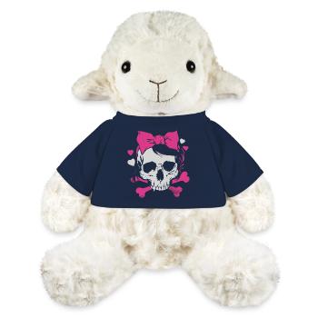 Pink Skull mit Zöpfen und Schleifen - MiniFeet® Schaf Annika - French Navy - Vorne