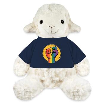 Rainbow Fist Antifa - Gegen Rechts - MiniFeet® Schaf Annika - French Navy - Vorne