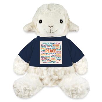 Peace Mosaic Color Typo Pattern - MiniFeet® Sheep Annika - french navy - Front