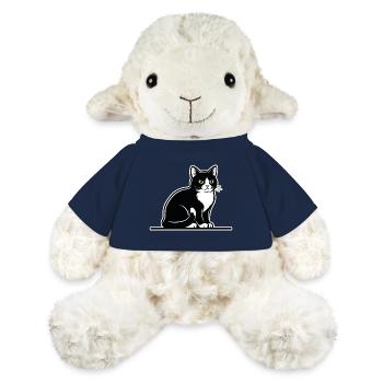 Smoking Katze Schwarz-Weiß Porträt Elegant Sitzend - MiniFeet® Schaf Annika - French Navy - Vorne