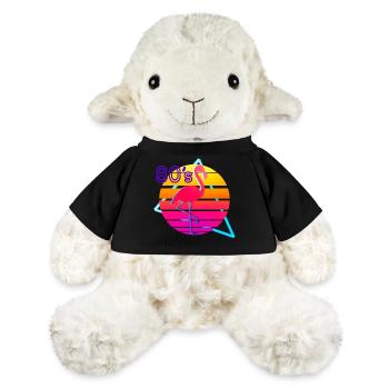 80er Jahre Musik Flamingo Retro - MiniFeet® Schaf Annika - Schwarz - Vorne
