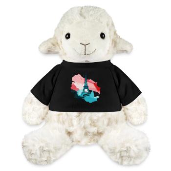 Drapeau français de la Tour Eiffel - Mouton en peluche Annika MiniFeet® - noir - Devant