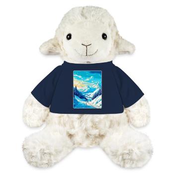 Laax Switzerland Vintage Travel Poster Souvenir - MiniFeet® Sheep Annika - french navy - Front