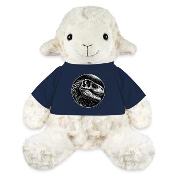 Schwarz-weißes Dinosaurierskeletts für Dino Fans - MiniFeet® Schaf Annika - French Navy - Vorne