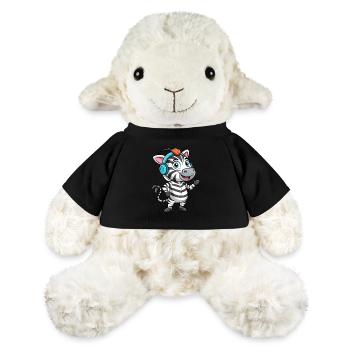 Zebra Lustige Zeichentrickfigur Kopfhörer Musik - MiniFeet® Schaf Annika - Schwarz - Vorne