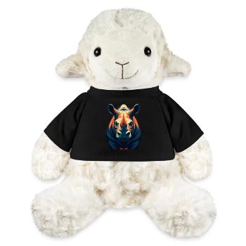 Nashorn Zeichentrickfigur Buntes Haustier Tier - MiniFeet® Schaf Annika - Schwarz - Vorne
