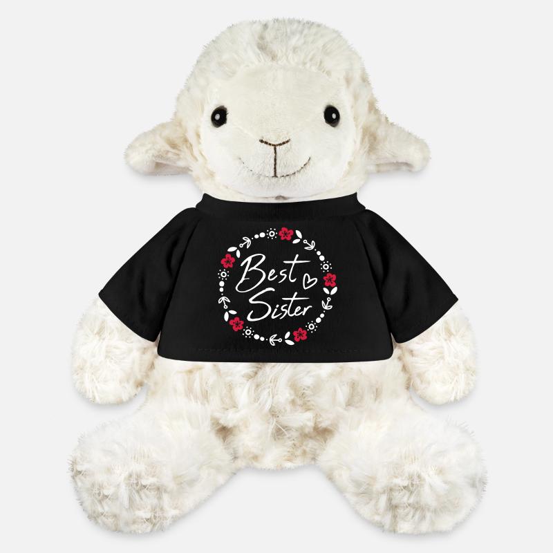 Beste große kleine Schwester Blumenranke Herz - MiniFeet® Schaf Annika - Schwarz