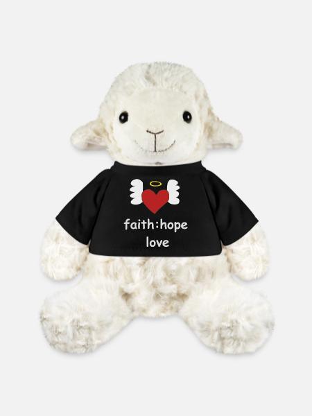 cœur ailes foi - Mouton en peluche Annika MiniFeet® - noir