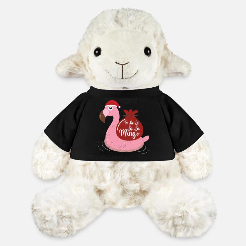 Pull de Noël drôle Flamingo Design - Mouton en peluche Annika MiniFeet® - noir