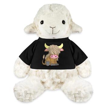Vache à poil long - Mouton en peluche Annika MiniFeet® - noir - Devant