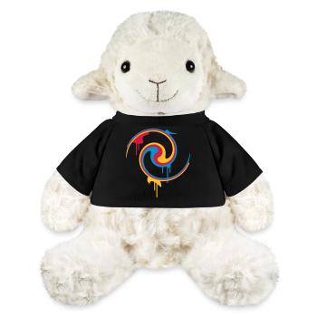 Colorful color spiral with graffiti style - MiniFeet® Sheep Annika - black - Front