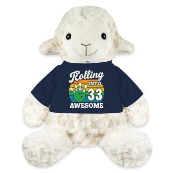 Bowling 33e anniversaire célébration graphique - Mouton en peluche Annika MiniFeet® - bleu marine - Devant