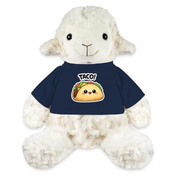 Taco kawaï avec un joli visage - Mouton en peluche Annika MiniFeet® - bleu marine - Devant
