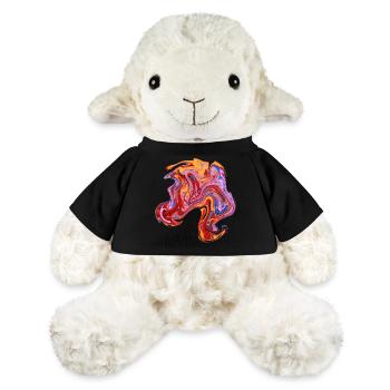 Motif néon tourbillonnant de couleurs - Mouton en peluche Annika MiniFeet® - noir - Devant