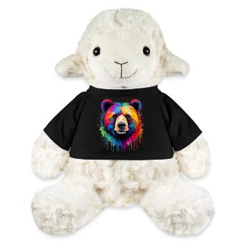 Ours aux couleurs de l’arc-en-ciel - Mouton en peluche Annika MiniFeet® - noir - Devant