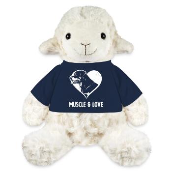 Rottweiler Muscle & Love Heart pour les fans de chiens - Mouton en peluche Annika MiniFeet® - bleu marine - Devant