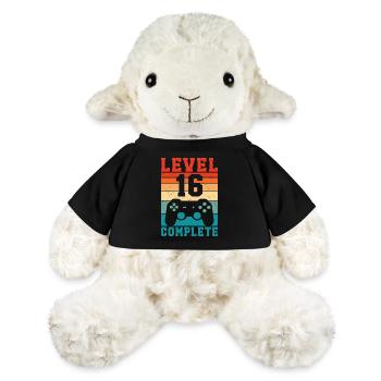 16. Geburtstag Level 16 Complete 16 Jahre Gamer  - MiniFeet® Schaf Annika - Schwarz - Vorne