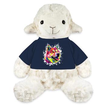 Portrait coloré de chien dans le style pop art - Mouton en peluche Annika MiniFeet® - bleu marine - Devant