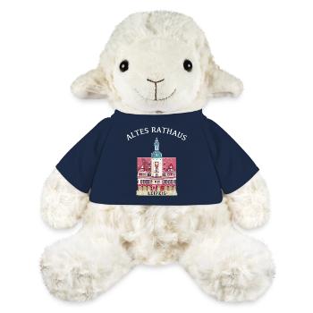 Leipzig, hôtel de ville historique emblématique, Saxe - Mouton en peluche Annika MiniFeet® - bleu marine - Devant