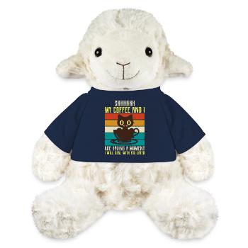 shhhhh mon café- Dictons de café -Cadeaux de café - Mouton en peluche Annika MiniFeet® - bleu marine - Devant