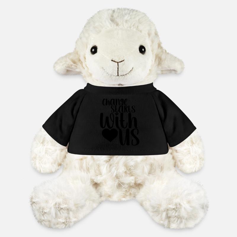 Frase - Le changement commence avec nous - Corazón - Mouton en peluche Annika MiniFeet® - noir