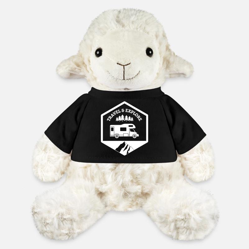 Capucine travel and explore blanc - Mouton en peluche Annika MiniFeet® - noir