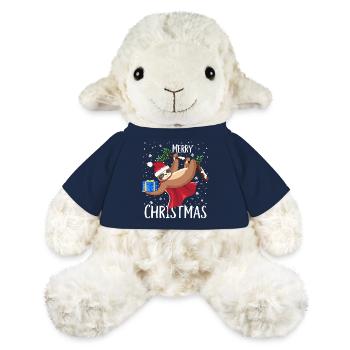 Paresseux Joyeux Noël Flocons de neige - Mouton en peluche Annika MiniFeet® - bleu marine - Devant