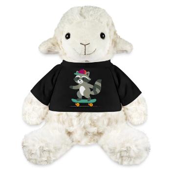 Skateboard-Waschbär mit Basecap - MiniFeet® Schaf Annika - Schwarz - Vorne