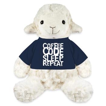 coffee code Programmeur - Informatique Travail Logo - Mouton en peluche Annika MiniFeet® - bleu marine - Devant