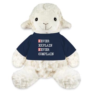 Never Explain Never Complain – Motto Spruch - MiniFeet® Schaf Annika - French Navy - Vorne