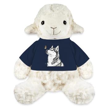 Husky with Butterfly Banksy Style Motif - MiniFeet® Sheep Annika - french navy - Front