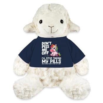 Angry unicorn: pill joke I don't take a pill - MiniFeet® Sheep Annika - french navy - Front