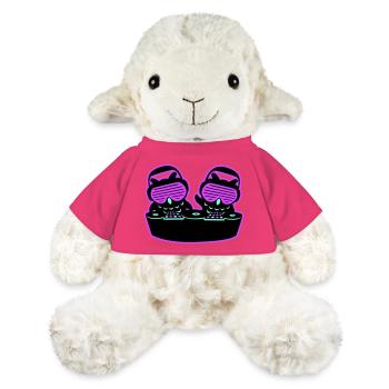2 DJ Eulen Mischpult Musik auflegen Club Party Duo - MiniFeet® Schaf Annika - Pink - Vorne