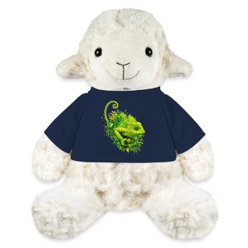Caméléon vert – Art du graffiti nature - Mouton en peluche Annika MiniFeet® - bleu marine - Devant