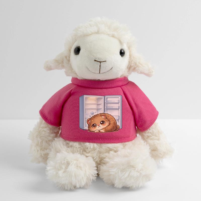 Petit chat devant un réfrigérateur ouvert Mouton en peluche Annika MiniFeet®