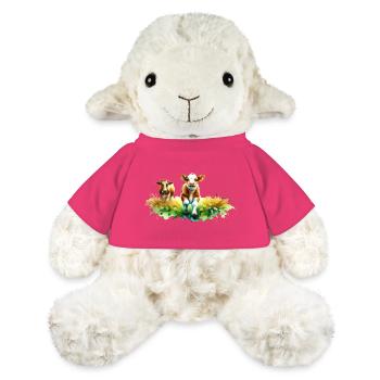 Playful calf in summer landscape - MiniFeet® Sheep Annika - pink - Front