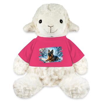 Berger allemand dans un paysage hivernal magique - Mouton en peluche Annika MiniFeet® - rose - Devant