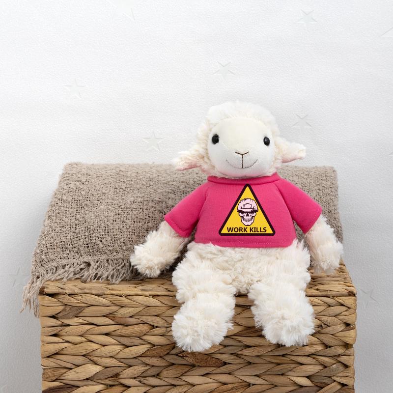 Danger Work, Kill Schild mit behelmtem Totenkopf MiniFeet® Schaf Annika