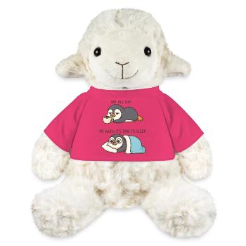 Lustiger Cartoon Pinguin Kaffeeliebhaber  - MiniFeet® Schaf Annika - Pink - Vorne