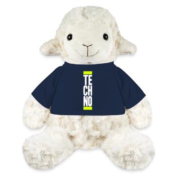 Techno Love Citation Dire Musique Fête Célébrer Logo - Mouton en peluche Annika MiniFeet® - bleu marine - Devant