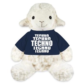 Techno Love Citation Dire Musique Fête Célébrer Logo - Mouton en peluche Annika MiniFeet® - bleu marine - Devant