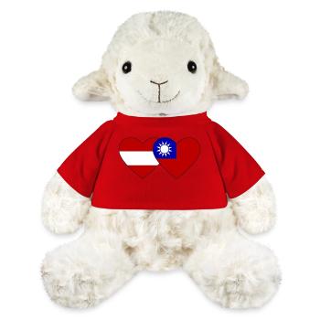 Autriche Taiwan Flag Heart - Mouton en peluche Annika MiniFeet® - rouge - Devant