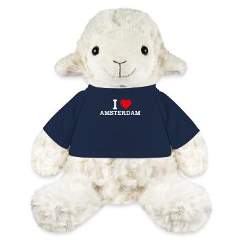 I love Amsterdam Heart Flag Netherland Wortspiel cool - MiniFeet® Schaf Annika - French Navy - Vorne