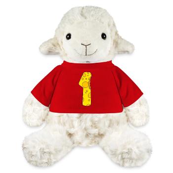 Zahl 1 Ziffer Käse - MiniFeet® Schaf Annika - Rot - Vorne
